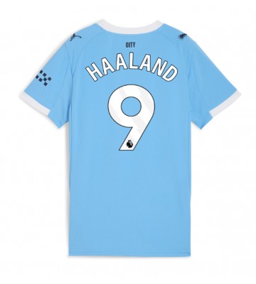 Lacne Ženy Futbalové dres Manchester City Erling Haaland #9 2025-26 Krátky Rukáv - Domáci